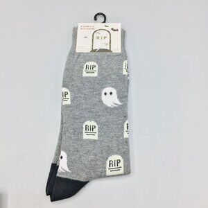 Funky Socks Halloween Ghosts RIP Men's Crew Socks 6-12
